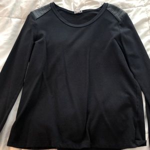 Black leather shoulder shirt